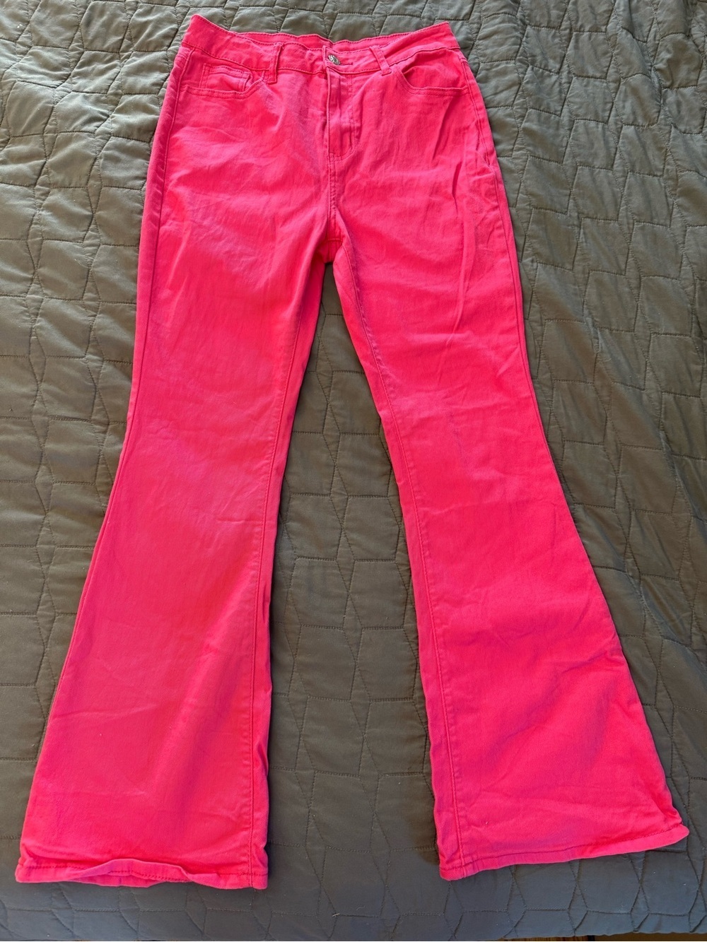 High-Rise Hot Pink Flare Jeans Size Large
